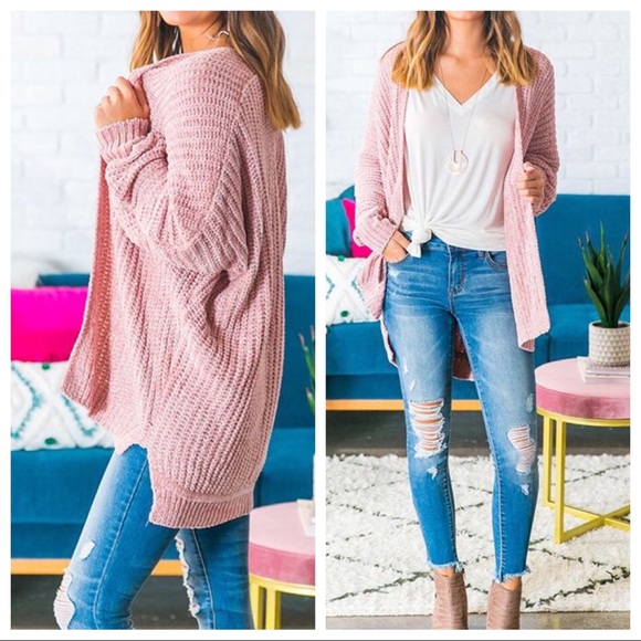 CORY- Cozy Open Front Drop Hem Cardigan - Picture 3 of 6